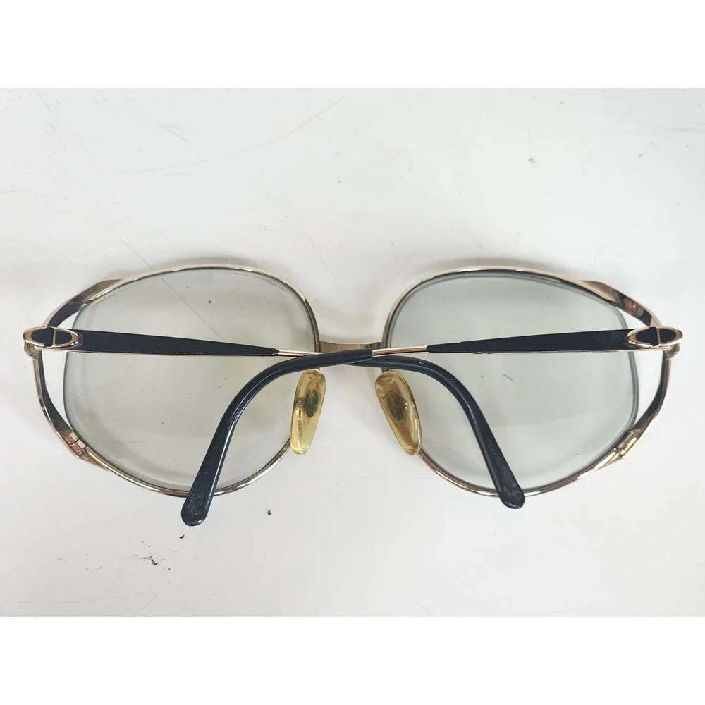 Christian Dior 2387 Vintage Oversized Gold Black Eyeglass Frames Austria 58-16